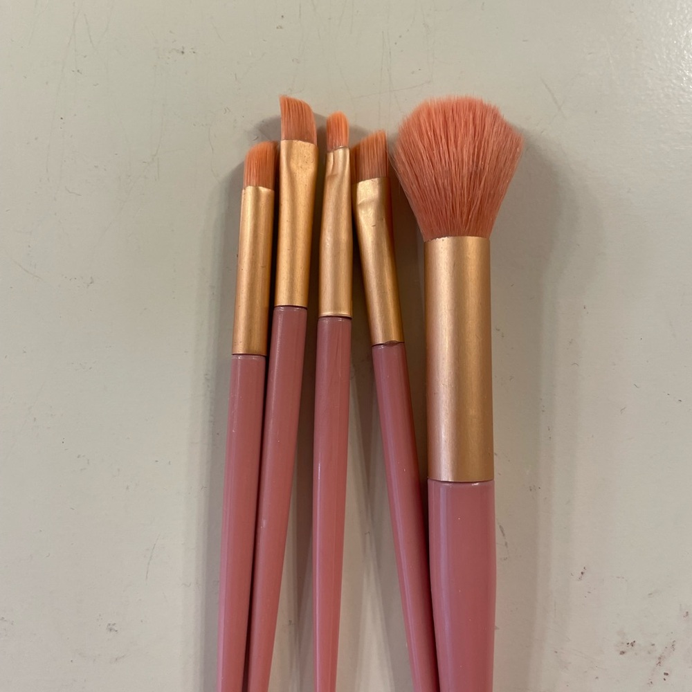 Pink and Gold Makeup Brush Set